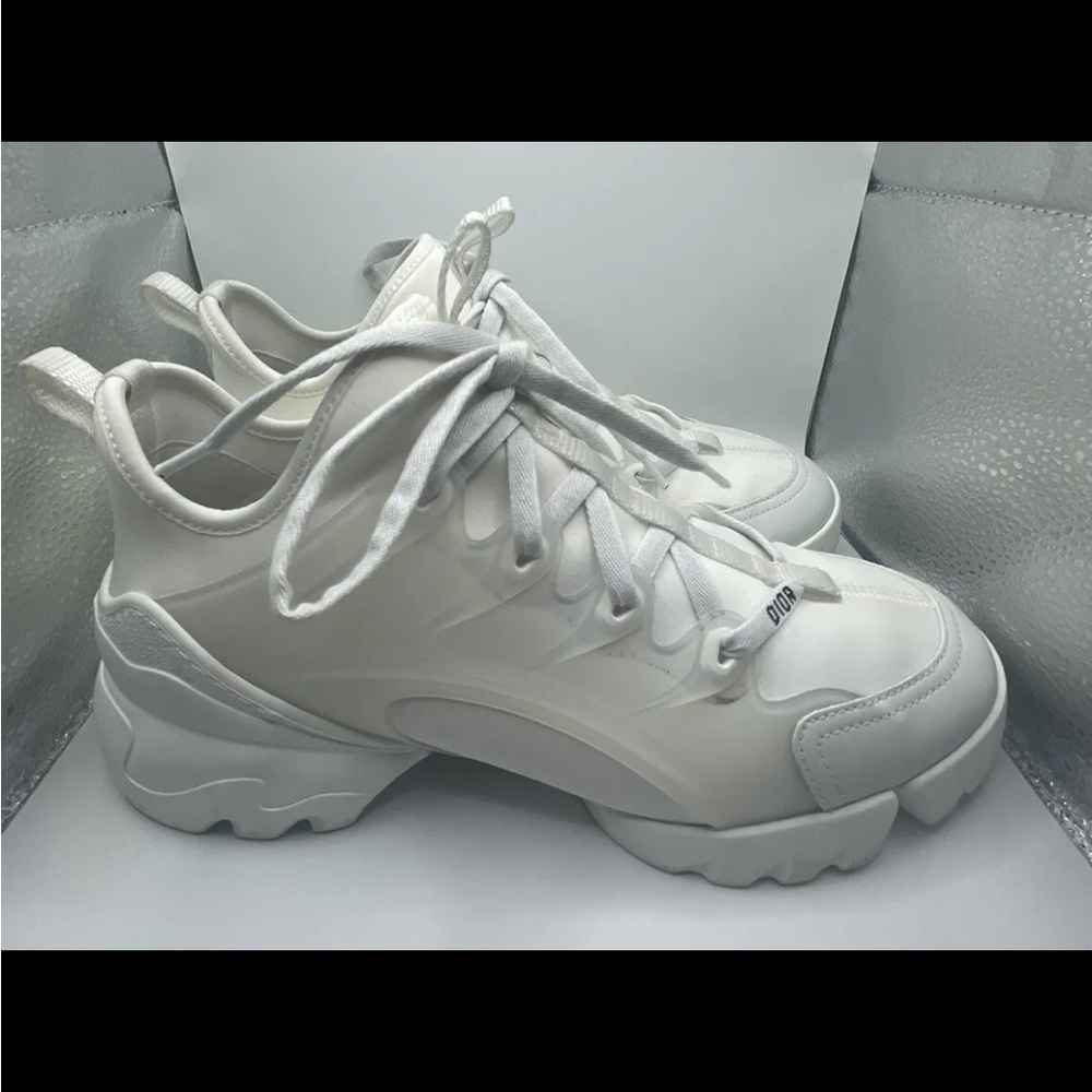 Dior D-Connect Lace Up Sneakers White Sz 38.5 8.5 - Picture 9 of 10